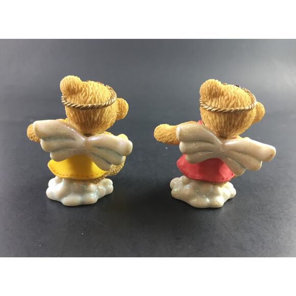 Set of 2 Vintage Angel Bear Figurines on Cloud - Priscilla Hillman, Enesco 2001 - Picture 5 of 5